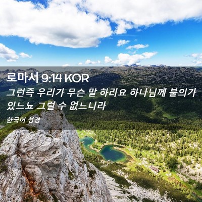 Picture 02 - 로마서 9:14 KOR - 그런즉 우리가 무슨 말 하리요 - Bible Verse Picture