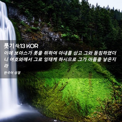 Picture 02 - 룻기 4:13 KOR - 이에 보아스가 룻을 취하여 아내를 - Bible Verse Picture