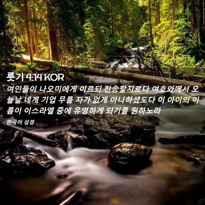 Picture 02 - 룻기 4:14 KOR - 여인들이 나오미에게 이르되 - Bible Verse Picture