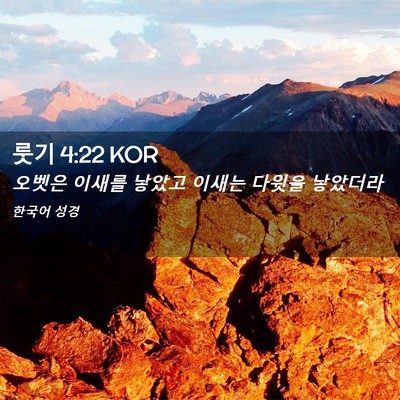 Picture 02 - 룻기 4:22 KOR - 오벳은 이새를 낳았고 이새는 다윗을 - Bible Verse Picture
