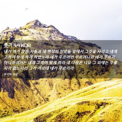 Picture 02 - 룻기 4:4 KOR - 내가 여기 앉은 자들과 내 백성의 - Bible Verse Picture