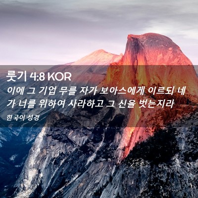 Picture 02 - 룻기 4:8 KOR - 이에 그 기업 무를 자가 보아스에게 - Bible Verse Picture