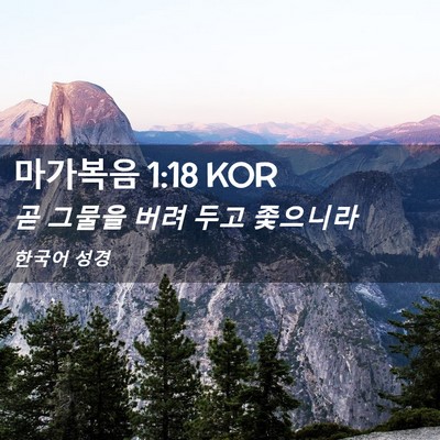 Picture 02 - 마가복음 1:18 KOR - 곧 그물을 버려 두고 - Bible Verse Picture