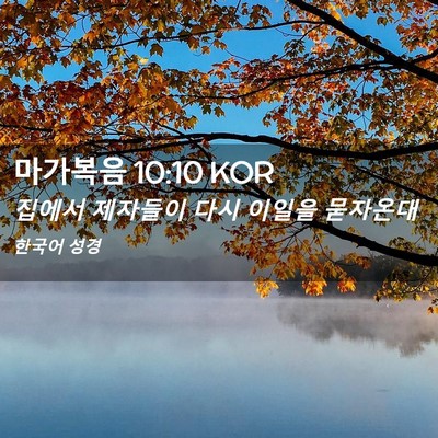 Picture 02 - 마가복음 10:10 KOR - 집에서 제자들이 다시 이일을 - Bible Verse Picture