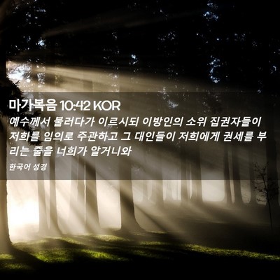 Picture 02 - 마가복음 10:42 KOR - 예수께서 불러다가 이르시되 - Bible Verse Picture