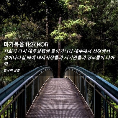 Picture 02 - 마가복음 11:27 KOR - 저희가 다시 예루살렘에 들어가니라 - Bible Verse Picture