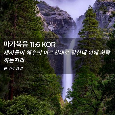 Picture 02 - 마가복음 11:6 KOR - 제자들이 예수의 이르신대로 말한대 - Bible Verse Picture