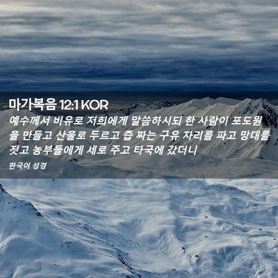 Picture 02 - 마가복음 12:1 KOR - 예수께서 비유로 저희에게 - Bible Verse Picture