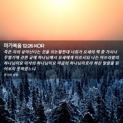 Picture 02 - 마가복음 12:26 KOR - 죽은 자의 살아난다는 것을 - Bible Verse Picture