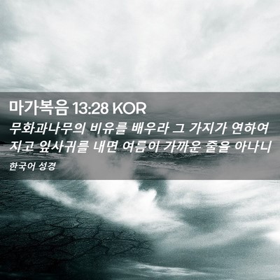 Picture 02 - 마가복음 13:28 KOR - 무화과나무의 비유를 배우라 그 - Bible Verse Picture