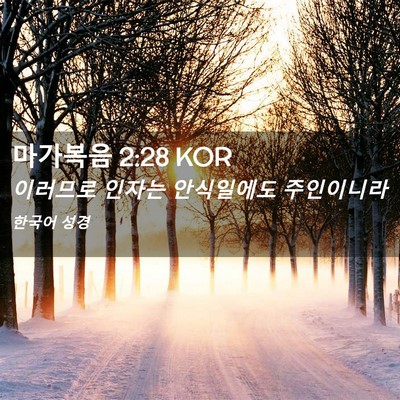 Picture 02 - 마가복음 2:28 KOR - 이러므로 인자는 안식일에도 - Bible Verse Picture