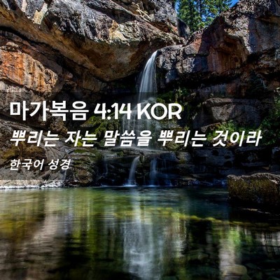 Picture 02 - 마가복음 4:14 KOR - 뿌리는 자는 말씀을 뿌리는 - Bible Verse Picture
