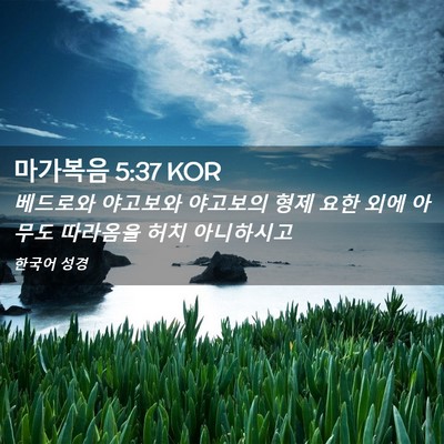 Picture 02 - 마가복음 5:37 KOR - 베드로와 야고보와 야고보의 형제 - Bible Verse Picture