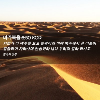 Picture 02 - 마가복음 6:50 KOR - 저희가 다 예수를 보고 놀람이라 - Bible Verse Picture