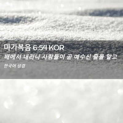 Picture 02 - 마가복음 6:54 KOR - 배에서 내리니 사람들이 곧 예수신 - Bible Verse Picture