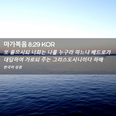 Picture 02 - 마가복음 8:29 KOR - 또 물으시되 너희는 나를 누구라 - Bible Verse Picture