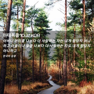 Picture 02 - 마태복음 10:37 KOR - 아비나 어미를 나보다 더 사랑하는 - Bible Verse Picture