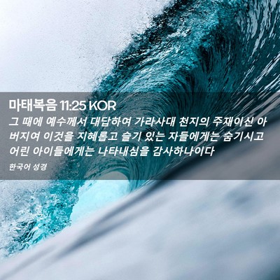 Picture 02 - 마태복음 11:25 KOR - 그 때에 예수께서 대답하여 가라사대 - Bible Verse Picture