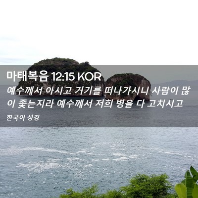 Picture 02 - 마태복음 12:15 KOR - 예수께서 아시고 거기를 떠나가시니 - Bible Verse Picture