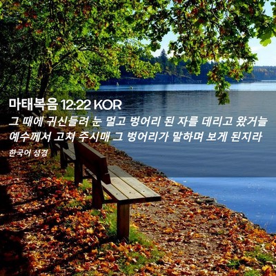 Picture 02 - 마태복음 12:22 KOR - 그 때에 귀신들려 눈 멀고 벙어리 된 - Bible Verse Picture