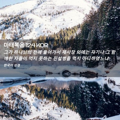 Picture 02 - 마태복음 12:4 KOR - 그가 하나님의 전에 들어가서 제사장 - Bible Verse Picture