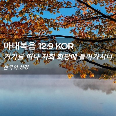 Picture 02 - 마태복음 12:9 KOR - 거기를 떠나 저희 회당에 - Bible Verse Picture