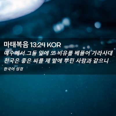 Picture 02 - 마태복음 13:24 KOR - 예수께서 그들 앞에 또 비유를 - Bible Verse Picture