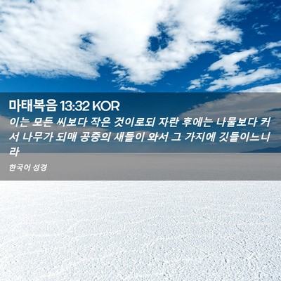 Picture 02 - 마태복음 13:32 KOR - 이는 모든 씨보다 작은 것이로되 - Bible Verse Picture