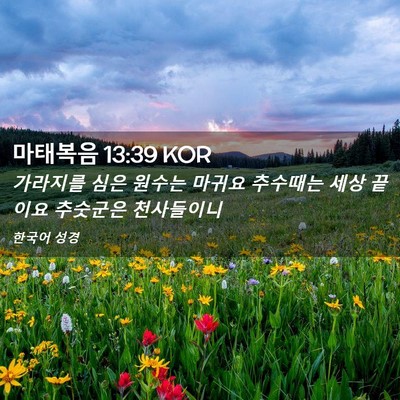 Picture 02 - 마태복음 13:39 KOR - 가라지를 심은 원수는 마귀요 - Bible Verse Picture