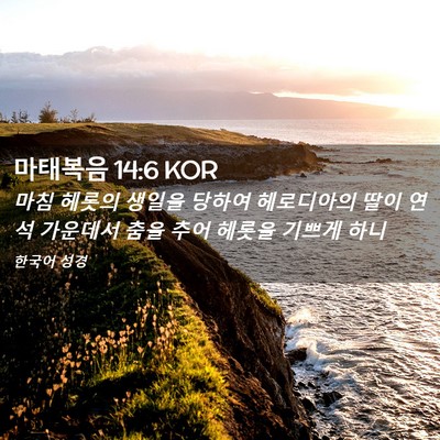 Picture 02 - 마태복음 14:6 KOR - 마침 헤롯의 생일을 당하여 - Bible Verse Picture