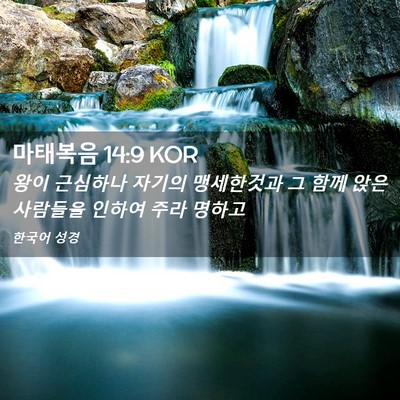 Picture 02 - 마태복음 14:9 KOR - 왕이 근심하나 자기의 맹세한것과 그 - Bible Verse Picture