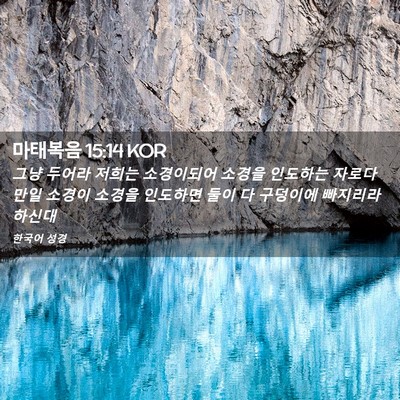 Picture 02 - 마태복음 15:14 KOR - 그냥 두어라 저희는 소경이되어 - Bible Verse Picture