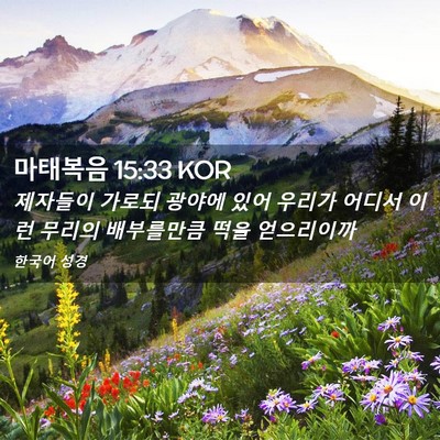 Picture 02 - 마태복음 15:33 KOR - 제자들이 가로되 광야에 있어 우리가 - Bible Verse Picture