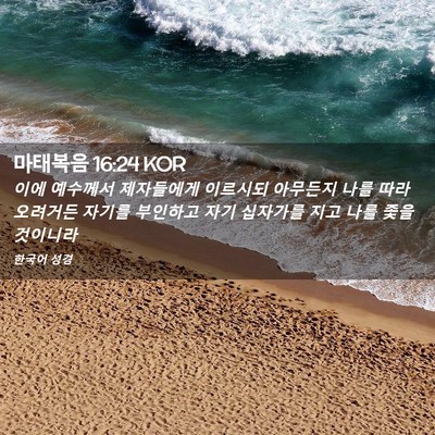 Picture 02 - 마태복음 16:24 KOR - 이에 예수께서 제자들에게 이르시되 - Bible Verse Picture