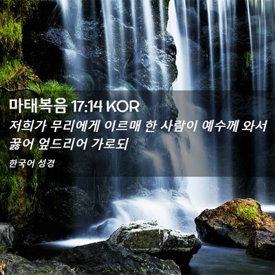 Picture 02 - 마태복음 17:14 KOR - 저희가 무리에게 이르매 한 사람이 - Bible Verse Picture