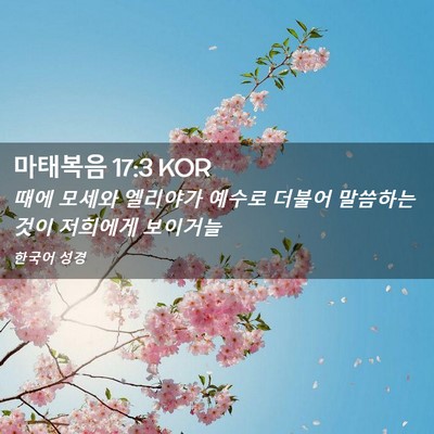 Picture 02 - 마태복음 17:3 KOR - 때에 모세와 엘리야가 예수로 더불어 - Bible Verse Picture