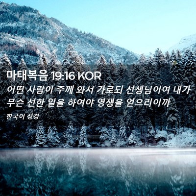 Picture 02 - 마태복음 19:16 KOR - 어떤 사람이 주께 와서 가로되 - Bible Verse Picture