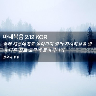 Picture 02 - 마태복음 2:12 KOR - 꿈에 헤롯에게로 돌아가지 말라 - Bible Verse Picture