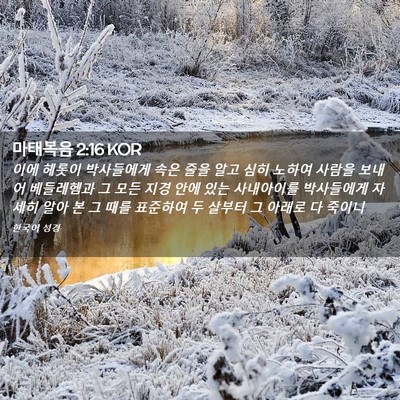 Picture 02 - 마태복음 2:16 KOR - 이에 헤롯이 박사들에게 속은 줄을 - Bible Verse Picture