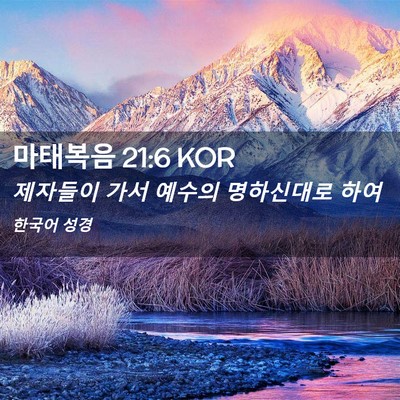 Picture 02 - 마태복음 21:6 KOR - 제자들이 가서 예수의 명하신대로 - Bible Verse Picture