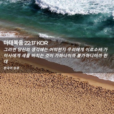 Picture 02 - 마태복음 22:17 KOR - 그러면 당신의 생각에는 어떠한지 - Bible Verse Picture