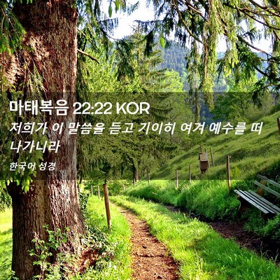 Picture 02 - 마태복음 22:22 KOR - 저희가 이 말씀을 듣고 기이히 여겨 - Bible Verse Picture