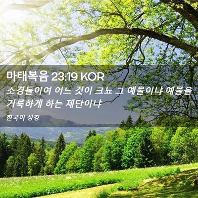 Picture 02 - 마태복음 23:19 KOR - 소경들이여 어느 것이 크뇨 그 - Bible Verse Picture