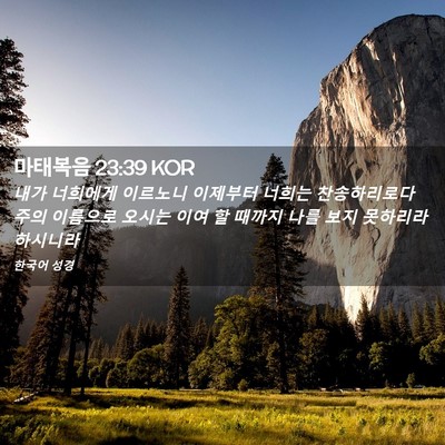 Picture 02 - 마태복음 23:39 KOR - 내가 너희에게 이르노니 이제부터 - Bible Verse Picture