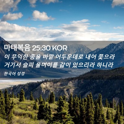 Picture 02 - 마태복음 25:30 KOR - 이 무익한 종을 바깥 어두운데로 - Bible Verse Picture