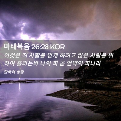 Picture 02 - 마태복음 26:28 KOR - 이것은 죄 사함을 얻게 하려고 많은 - Bible Verse Picture