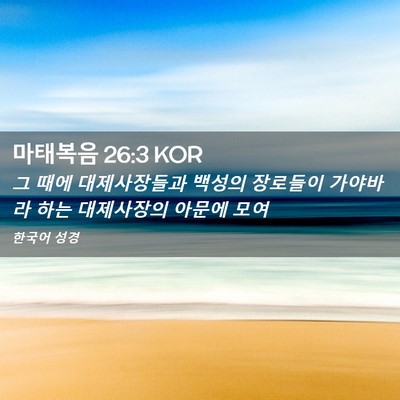 Picture 02 - 마태복음 26:3 KOR - 그 때에 대제사장들과 백성의 - Bible Verse Picture
