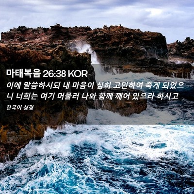 Picture 02 - 마태복음 26:38 KOR - 이에 말씀하시되 내 마음이 심히 - Bible Verse Picture