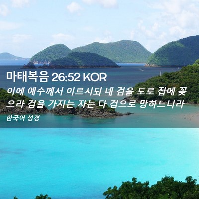 Picture 02 - 마태복음 26:52 KOR - 이에 예수께서 이르시되 네 검을 - Bible Verse Picture
