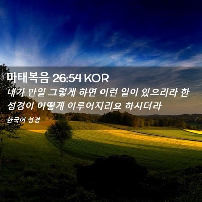 Picture 02 - 마태복음 26:54 KOR - 내가 만일 그렇게 하면 이런 일이 - Bible Verse Picture